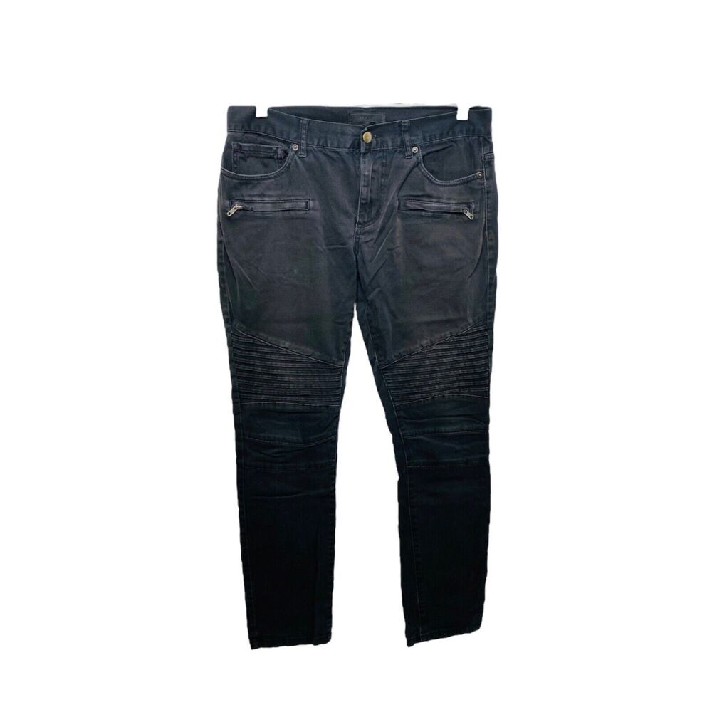 21 Men Men’s Biker Jean's Black Slim Straight Pocketed Size 32 X 32